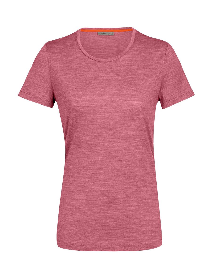 Women's Icebreaker Merino Sphere II Short Sleeve T Shirts Cherry Heather | CA 1380FDNM